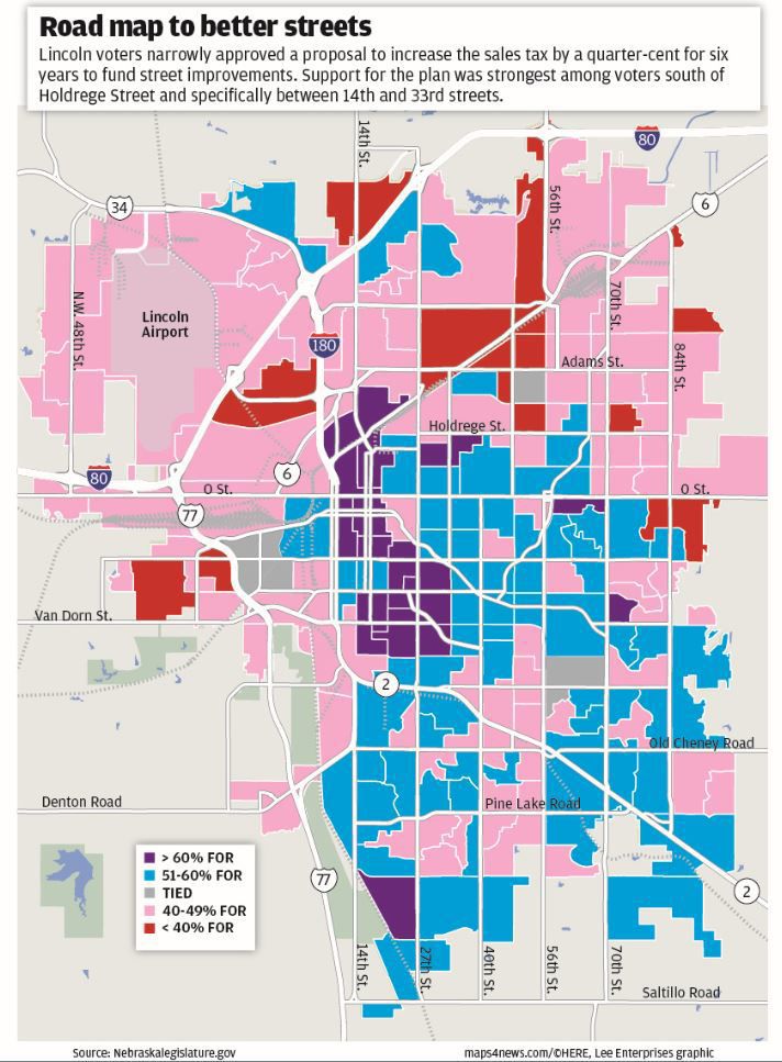 Precinct map, sales tax vote